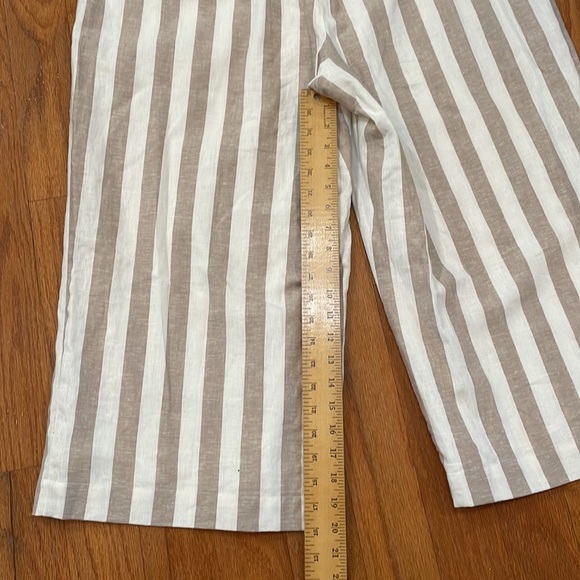 Lauren Conrad Tan White Stripe Size XL NWT Linen Blend Fully Lined Wide Leg - Picture 7 of 13